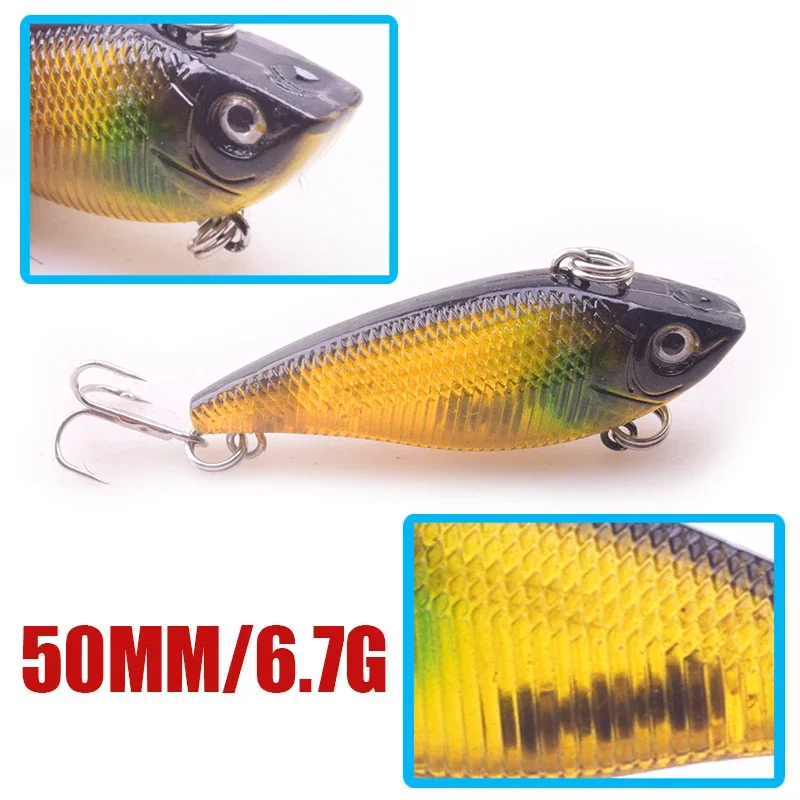 Señuelo de Pesca con vibración, 5cm, 6,9g, hielo de invierno, VIB, anzuelos de cebo duro Artificial, Wobbler, Crankbait, aparejos de Pesca, 1 ud. - imagen 2