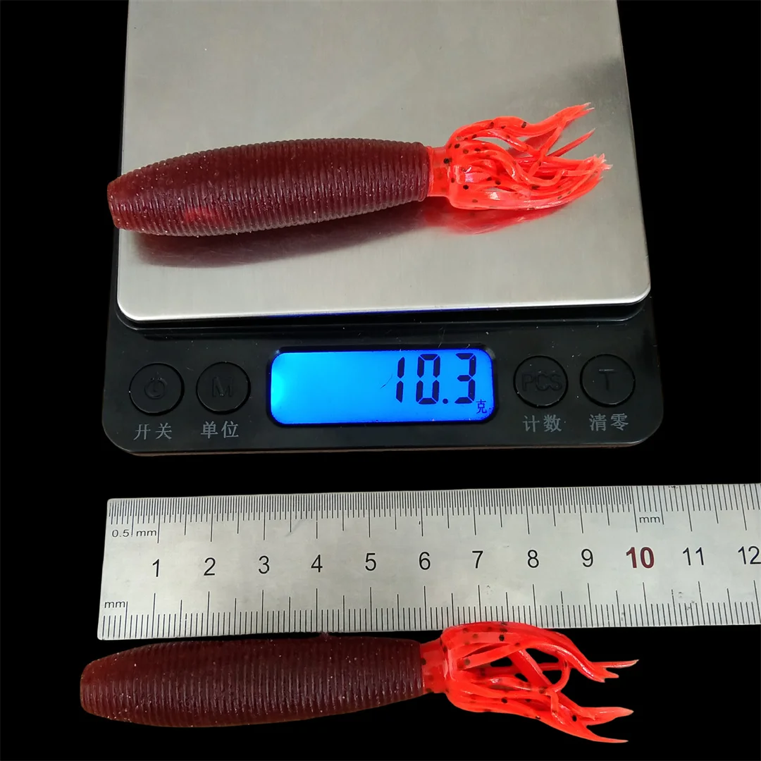 Swolfy 4 Uds 90mm 10,3g Rock Shad cebo suave mar cebos blandos Pesca Artificial silicona Isca Señuelos de Pesca perca de lubina azul - imagen 5