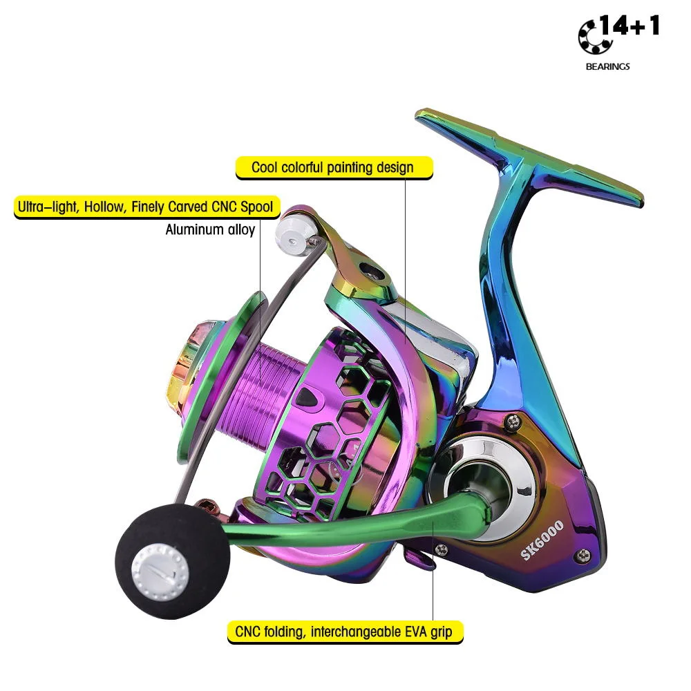 Experimente el mejor equipo de pesca con los rodamientos S6000 con un diseño de carreras de CNC fresco, CNC y un agarre de Eva intercambiable para la máxima comodidad y rendimiento