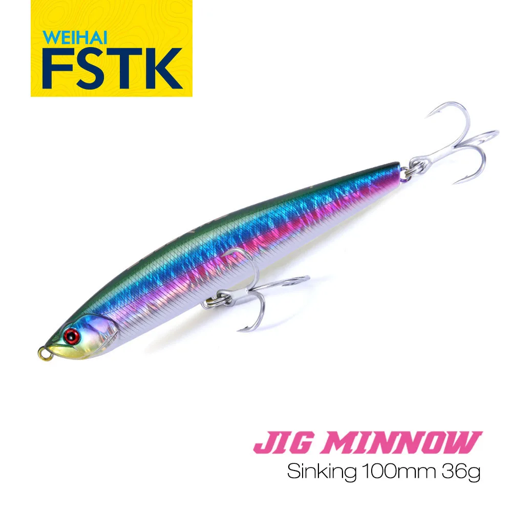 FSTK 2025 nuevo plantilla minnow manivela wobbler 36g 100mm Caplsoo hundimiento Minnow Artificial Jerkbait Bass Pike Carkbait Wobblers Swimbait