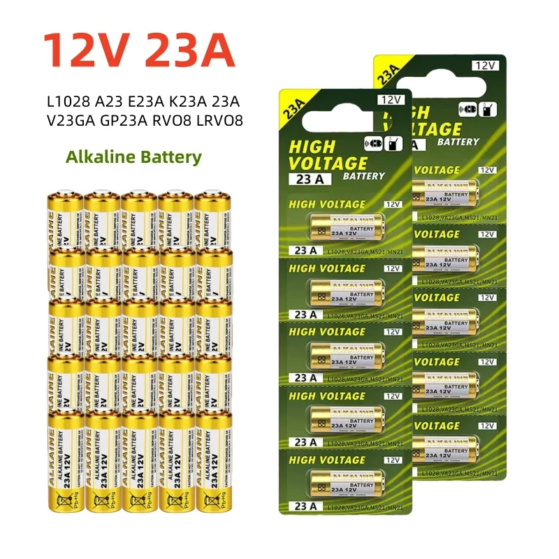 Pila alcalina 12V 23A para alarma de pesca – Batería de repuesto universal