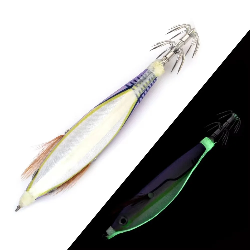 FTK-plantillas luminosas de calamar, señuelo de pesca de mar, pulpo, camarón, cebo duro Artificial, anzuelo de calamar, accesorios de pesca, 10g - imagen 4