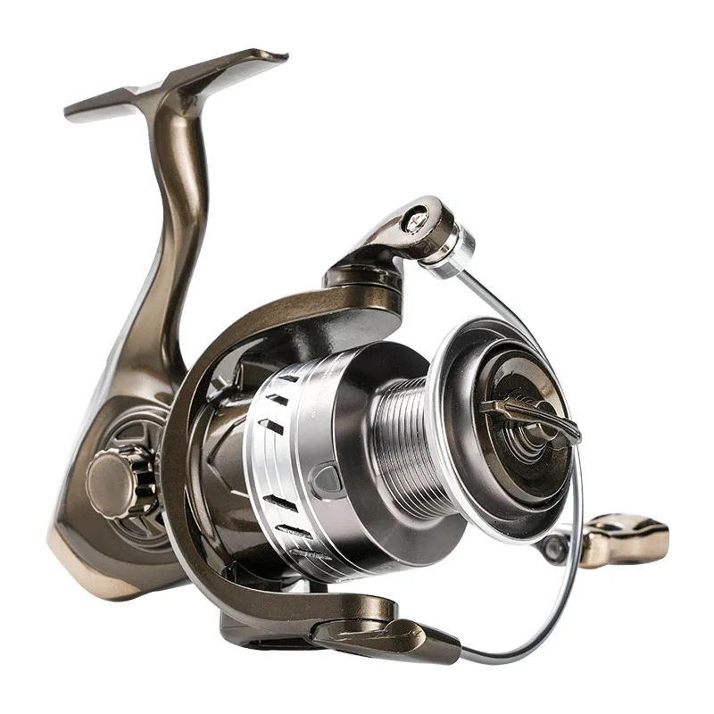 Carrete de Metal carrete giratorio de alta velocidad 5,2: 1 rueda de pesca totalmente de Metal potencia máxima de arrastre 8kg aparejos de pesca de mano izquierda/derecha - imagen 4