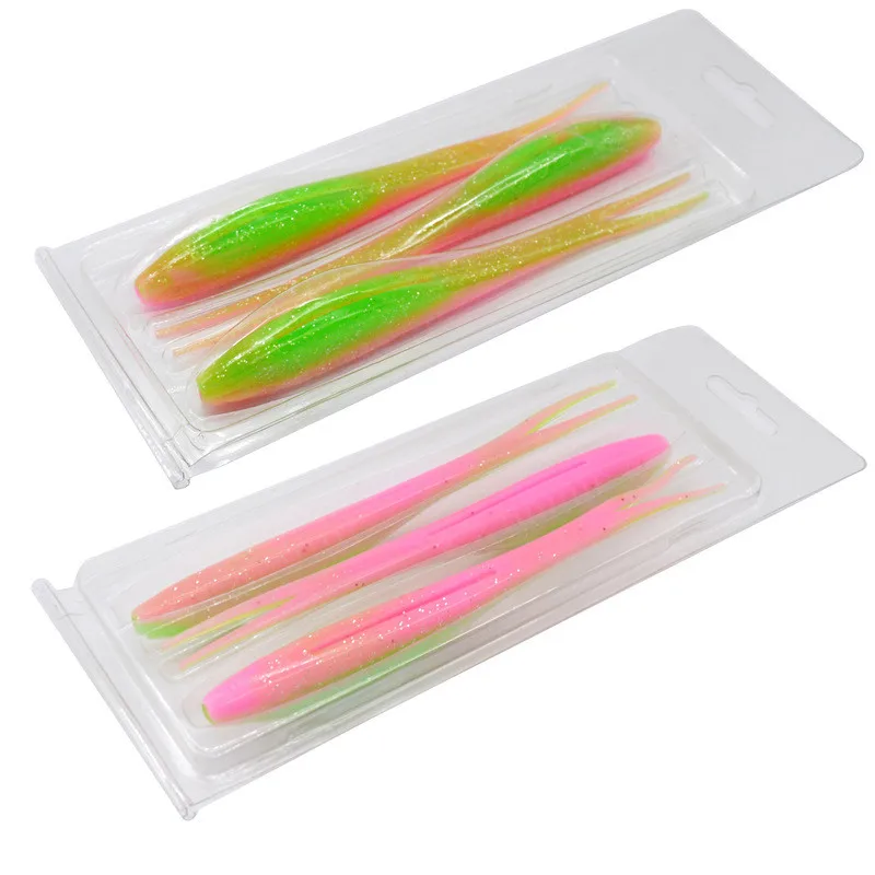 Señuelo de pesca, cebo de cola de horquilla súper suave, señuelos artificiales TPR estirables, 17cm, 15,5g, gusano, paquete de 3 piezas - imagen 5