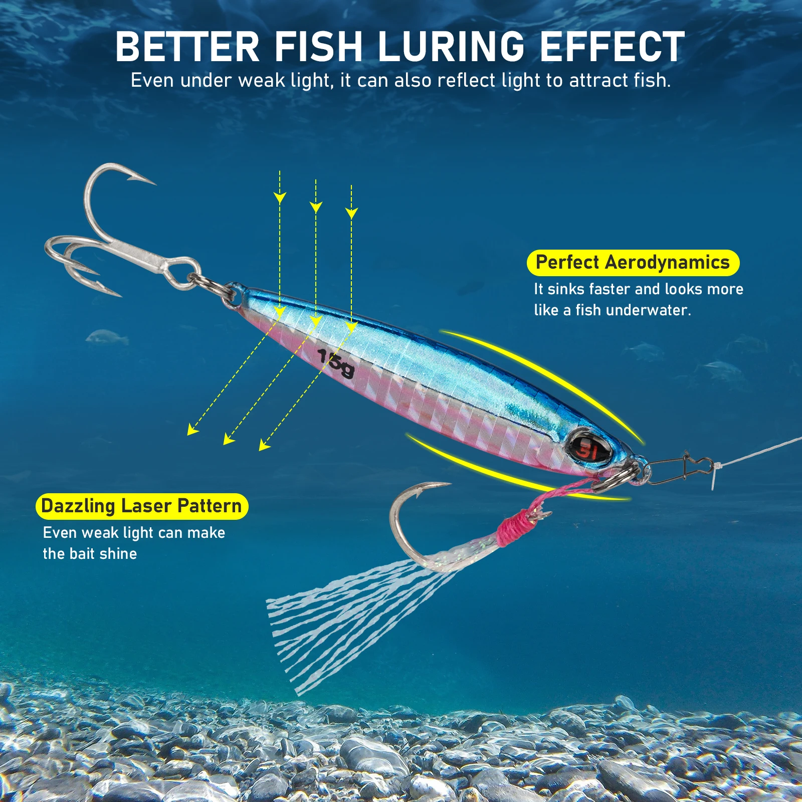 Señuelos de pesca Jig VIB de Metal, 5 uds., 15g, 21g, señuelos que se hunden, plantillas Wobbler, cuchara fundida con anzuelos, Spinner, pesca, Jigging, cebos duros - imagen 3