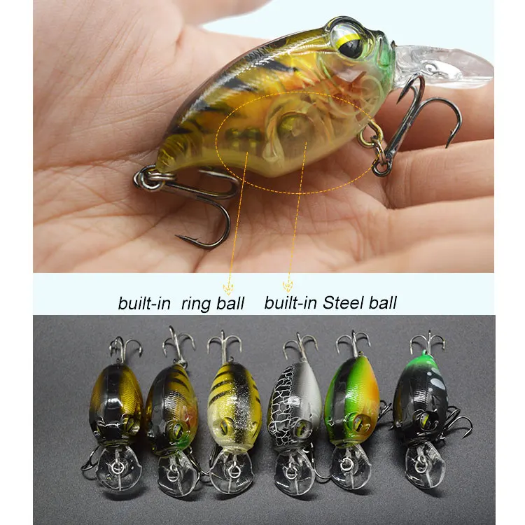 JYJ-señuelo de pesca de 57mm y 8g, crankbait, wobbler, sonajero, trucha ruidosa - imagen 3