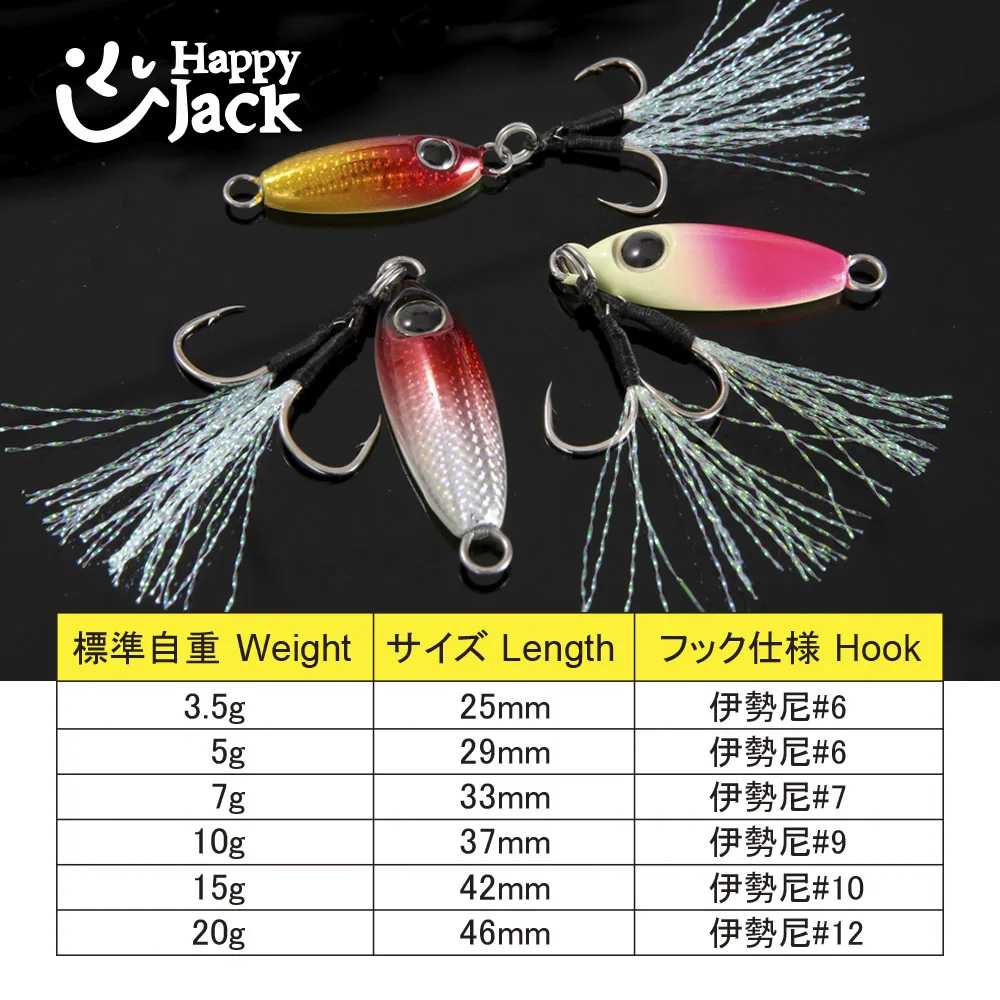 HappyJack Rockfishing-plantilla de Metal fundido de gota lenta, 3,5G, 5G, 7G, 10G, 15G, 20G, Micro plantilla, cuchara de Jigging de fundición a tierra, plantilla de agua salada - imagen 5