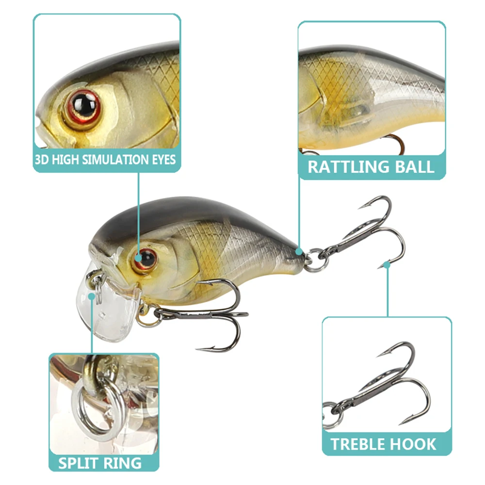 Señuelos de Pesca flotantes, Micro Crankbait Wobbler, cebo duro Artificial Jerkbait, accesorios de pesca para trucha lubina YG147, 3,8 cm, 4,6g - imagen 4