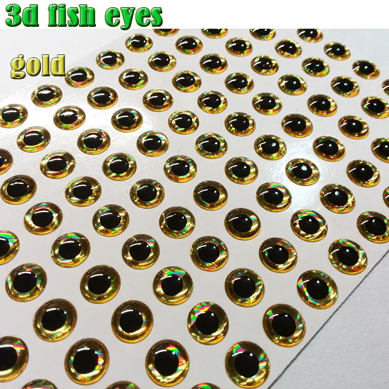 Ojos 3D para señuelos - 5 colores: azul, verde, plata, rojo, oro - imagen 3