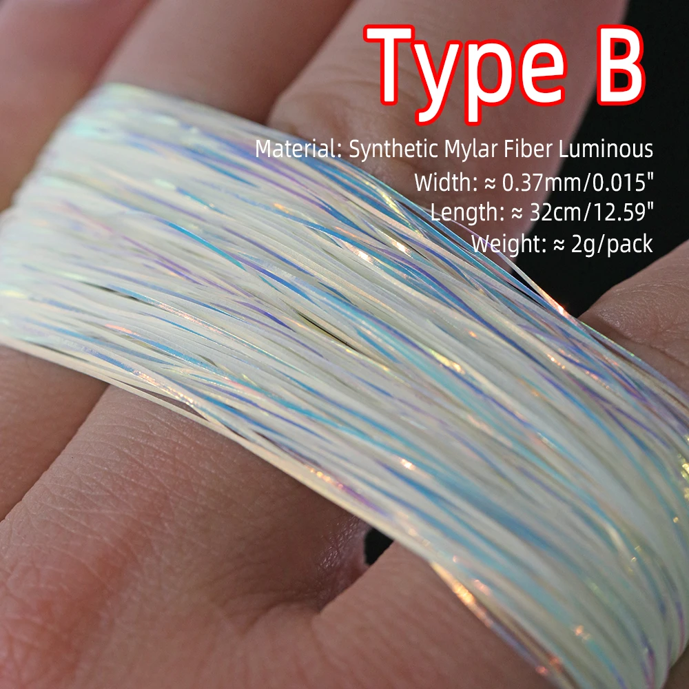 ICERIO Mylar Flash – Oropel holográfico luminoso para atado de moscas - imagen 2