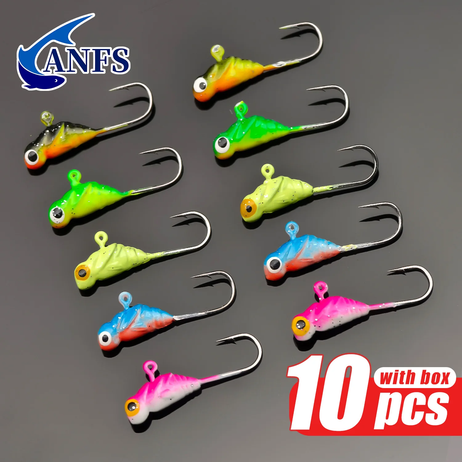 ANFS Juego de plantillas de pesca en hielo de 10 piezas: perfecto para Panfish Adventure, cebo de señuelo de pesca en hielo fresco - imagen 3