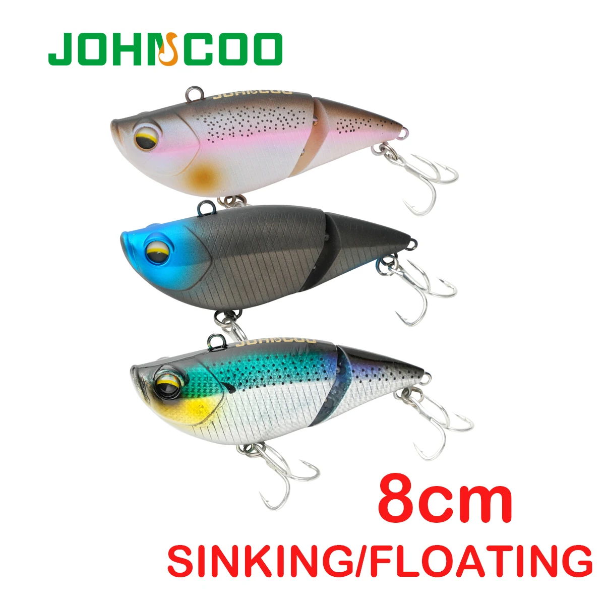 Cebos flotantes que se hunden, 2 secciones, 8cm, Swimbait multiarticulado, Señuelos de Pesca VIB, Swimbait para pesca de Lucio, aparejos de pesca de lubina