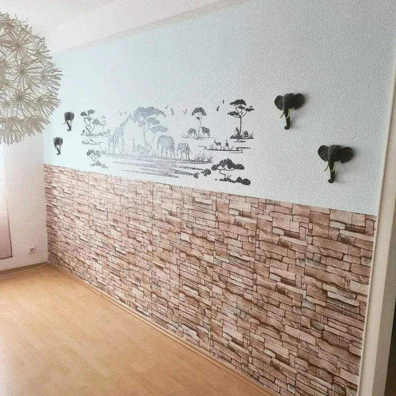 40 Uds. Papel tapiz de ladrillo de imitación 38,5x35cm autoadhesivo impermeable a prueba de humedad decoración de pared del dormitorio de la sala de estar - imagen 5