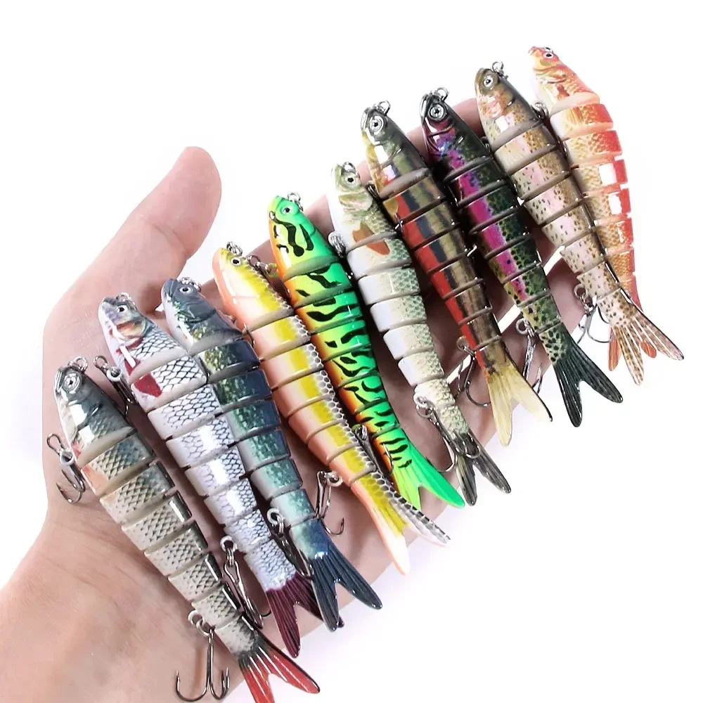 Wobblers de Lucio para pesca, cebo Artificial duro multiarticulado, Crankbait, aparejos de pesca realistas, 10cm/11,5 cm - imagen 4