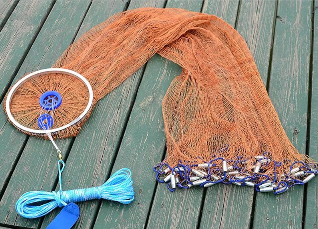 Redfish USA Cast Net altura 1,2-2,4 M con plomo de acero red de lanzamiento manual al aire libre 1,5X1,5 CM redes de pesca de malla pequeña