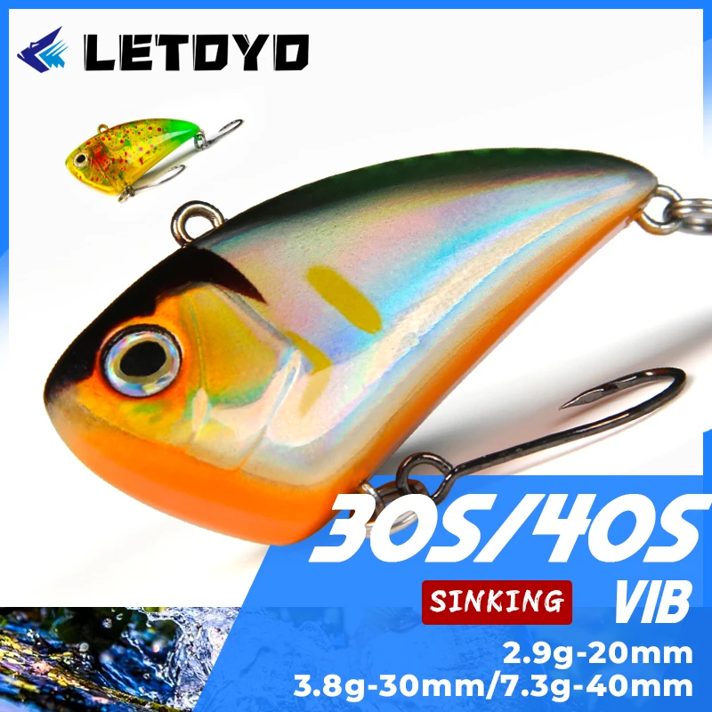 LETOYO-cebos duros artificiales VIB de hundimiento rápido, 2,9g, 3,8g, 7,3g, señuelo subacuático de vibración rápida, Wobblers, perca, señuelos de pesca de lubina