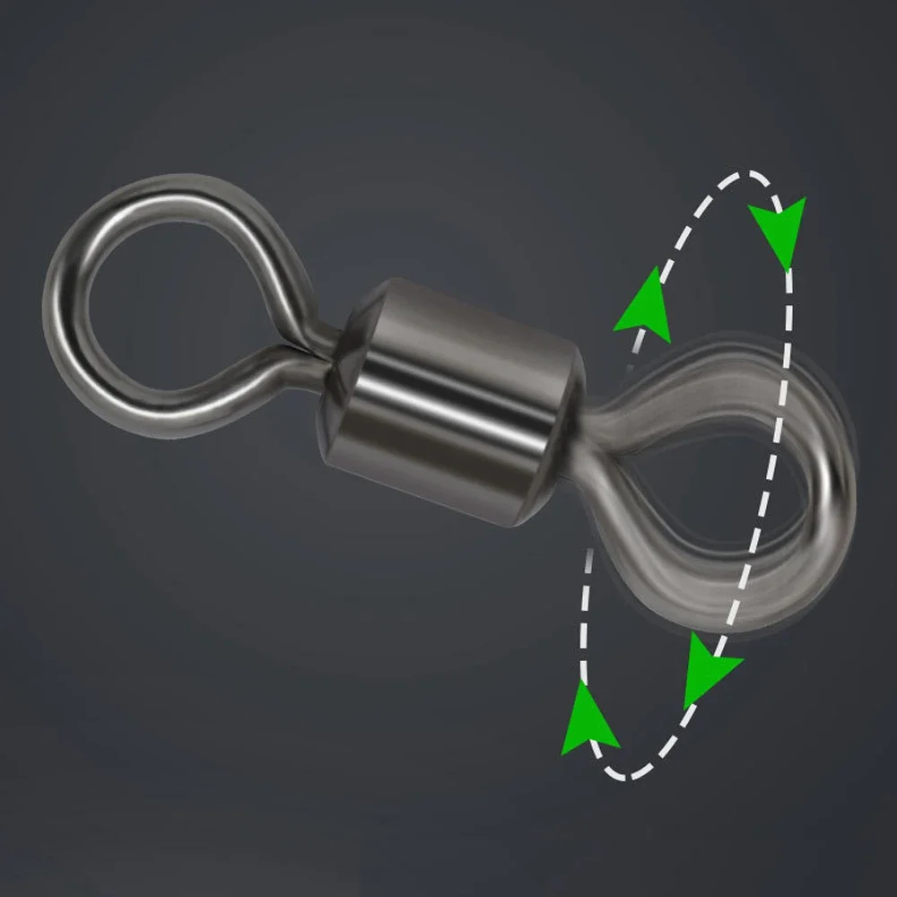 DNDYUJU 100 Uds. Rodamiento de barril de pesca colorido, anillo sólido giratorio, conector de señuelos, accesorios de aparejos de pesca, herramienta para peces - imagen 4