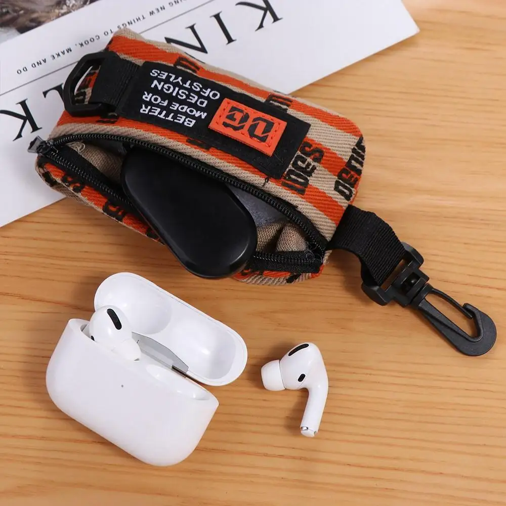 Mini bolsa creativa de pana para auriculares, bolsa cuadrada portátil para auriculares con montaje de pana, bolsa de almacenamiento con cremallera, regalos para niñas - imagen 2