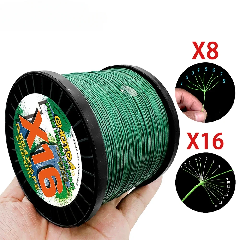 Línea de pesca trenzada, 4/8/16 hebras, 500M, 0,11 MM-0,80MM, 25, 32, 40, 55, 68, 80, 100, 125, 140, 161, 200LB, cable multifilamento extremadamente fuerte - imagen 5