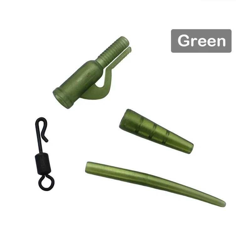 Accesorios de pesca de carpa, 40 Uds., Clip de plomo, cola giratoria de cambio rápido, mangas antienredos de goma para aparejos de pesca de carpa, aparejos de pesca gruesos - imagen 3