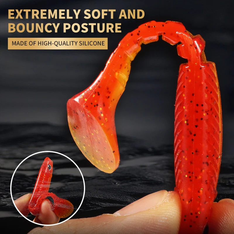 Supercontinente, nuevos cebos caníbales, color 3D, cebo bicolor con olor, 96mm/80mm/62mm, cola de pez de pesca - imagen 4