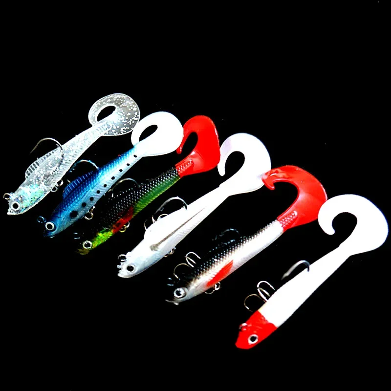 Señuelo de pesca con cola de natación, plantilla Wobbler, cebos blandos artificiales de silicona para lubina, carpa, cuchara, Crankbait, 85mm, 8,5g - imagen 3