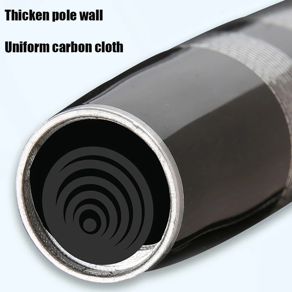 Cañas de pescar telescópicas de fibra de carbono, poste de mano superligero y duro, 3,6 M, 4,5 M, 5,4 M, 6,3 M, 7,2 M - imagen 5