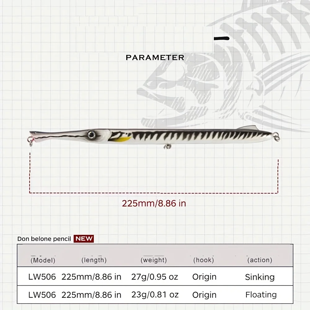 Señuelos de Pesca de fundición larga, 1 Uds., para Leerfish Bluefish y trucha, 225mm/23g, Stickbait Pesca - imagen 4