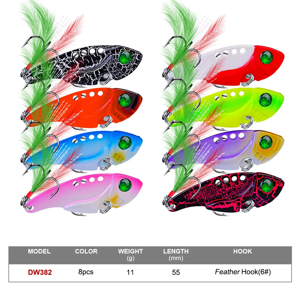 Señuelo de pesca hundido de 55mm y 11g, Crankbaits sin labios, cebo duro Artificial con vibración VIB, aparejos de pesca en hielo para invierno de todas las profundidades - imagen 4