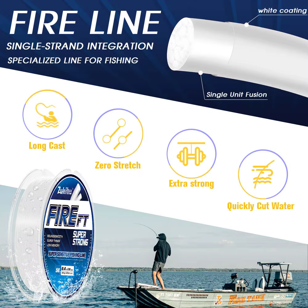 ZUKIBO FIRE FT Línea trenzada microfundida para hielo resistente - imagen 2