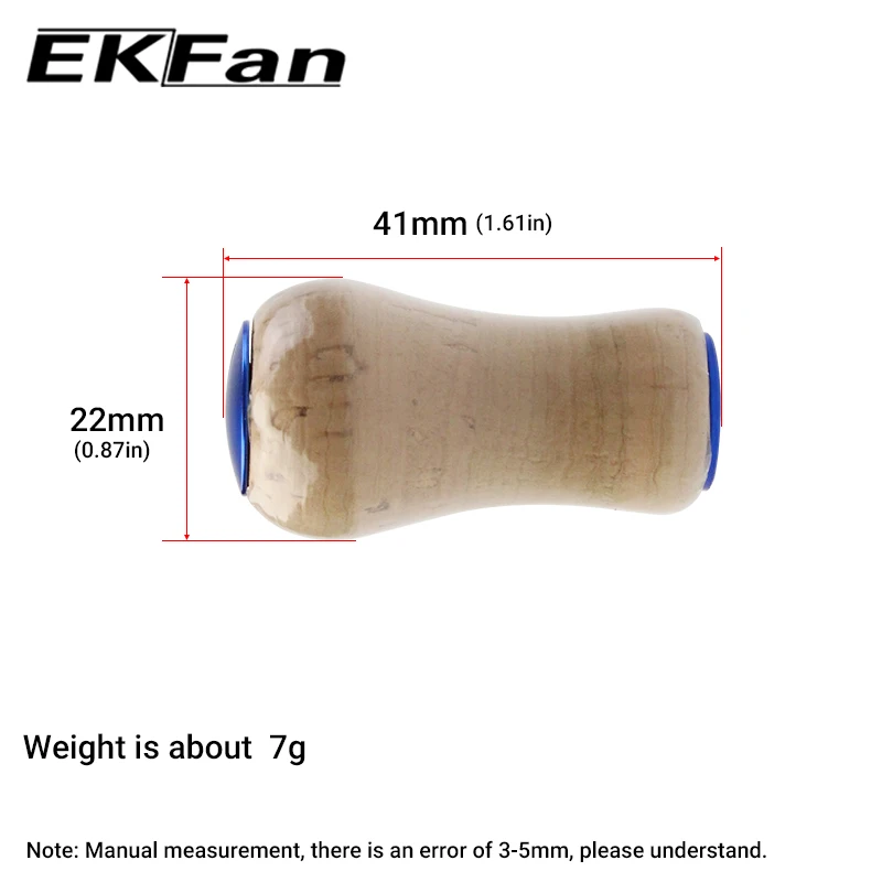 EKFan-mango de carrete de pesca de madera suave, perillas para SHI & DAI, eje de 4MM, carrete de pesca Baitcasting, bricolaje - imagen 5