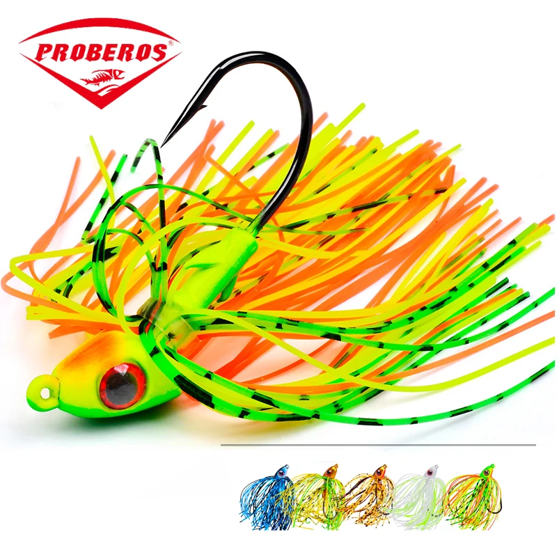 PRO BEROS 7g 10g 14g 7g Spinnerbaits señuelo de pesca cebo de alambre plantilla de lubina sin malezas con falda cebo suave para agua dulce y salada - imagen 2