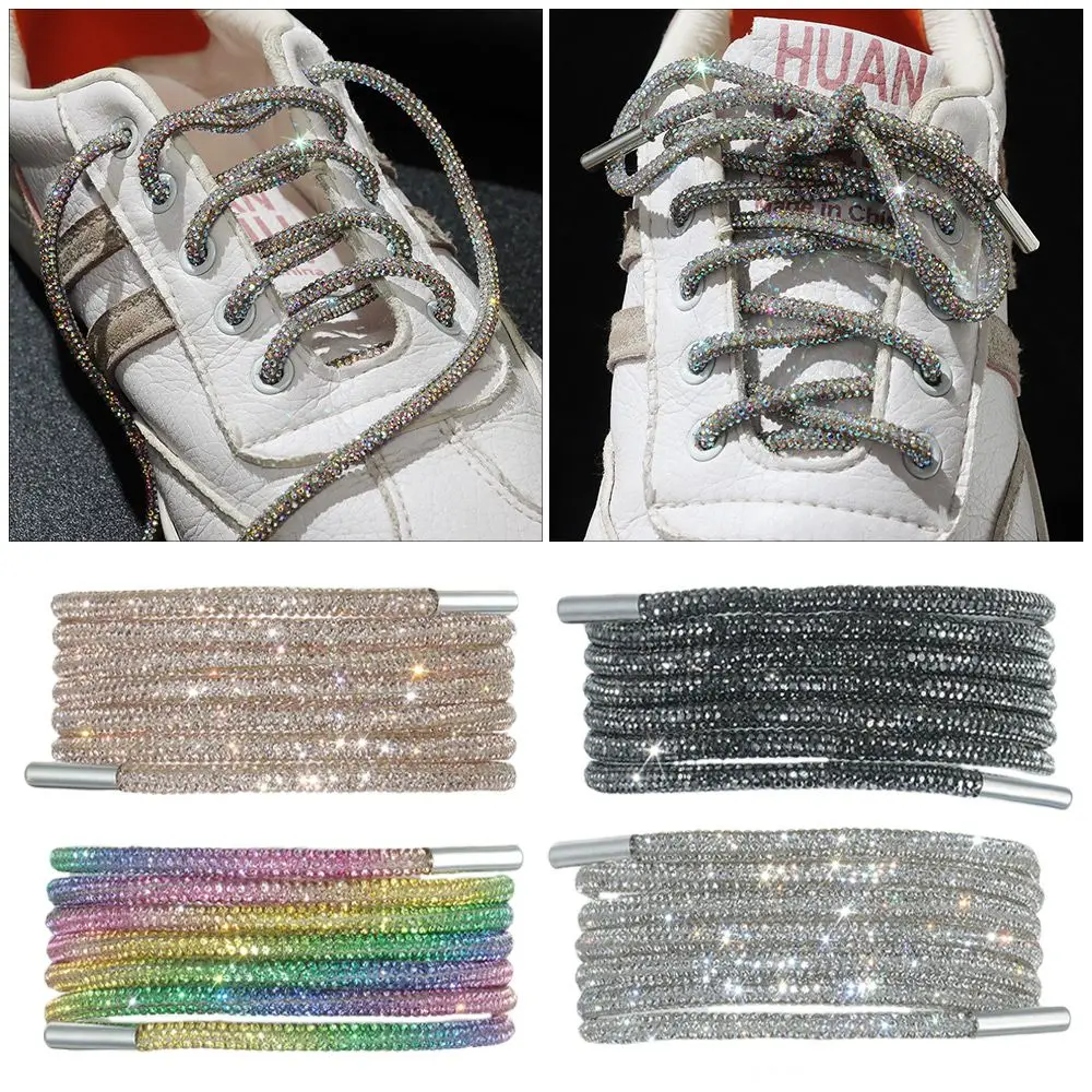 1 pieza DIY correa de trenzado cruzado cordón de diamantes de imitación cordones de zapatos cordones de zapatillas cordones cuerdas brillantes - imagen 2