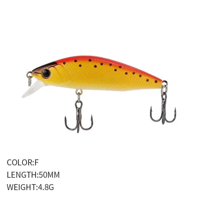 1 piezas 50MM/4,8G se hunde Minnow Señuelos de Pesca intruso trucha Artificial Jerkbait cebo duro Pike Wobbler Crankbait - imagen 5