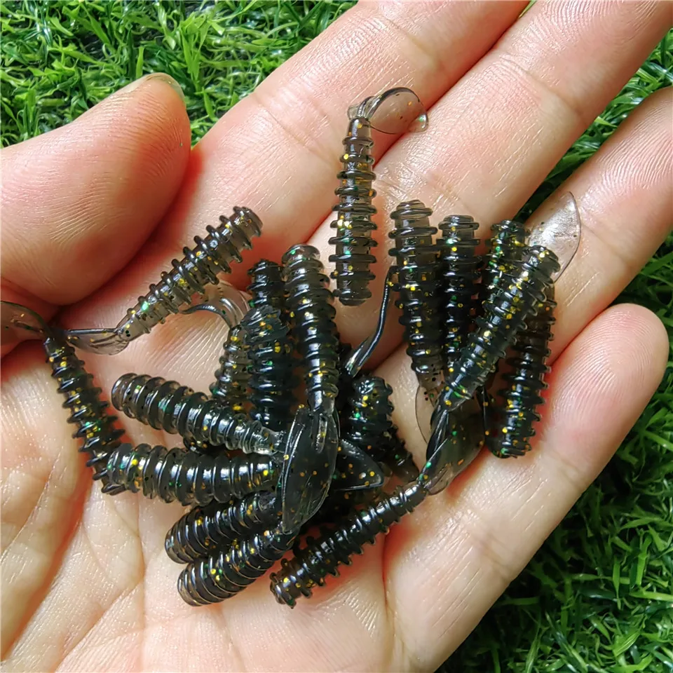 Señuelo de pesca de 10 piezas, 0,3g, 3,5 cm, mini gusano suave, camarón, Jerkbait, Océano, Roca, lubina, olor a pescado suave, Leurre Souple - imagen 2