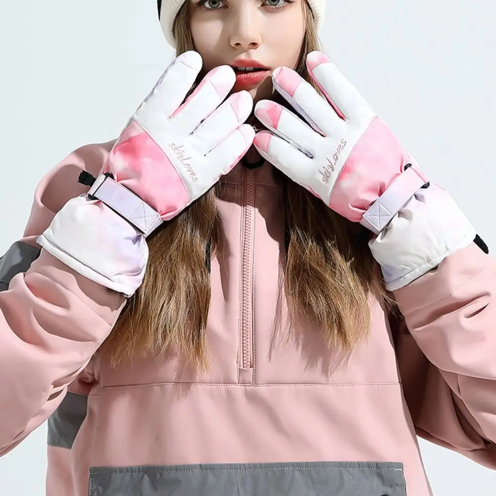 Guantes de esquí a prueba de viento, manoplas antideslizantes, gruesas y cálidas para ciclismo, resistentes al agua, para pantalla táctil - imagen 2