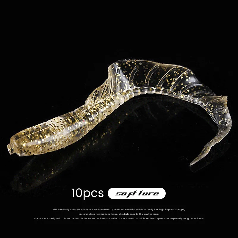 Bazooka, 10 Uds., cebo suave, Señuelos de Pesca de silicona, Wobblers, Jigging, gusano, camarón, Jig Head, aparejos, sal, lubina, Pesca, carpa, cebo Artificial - imagen 5