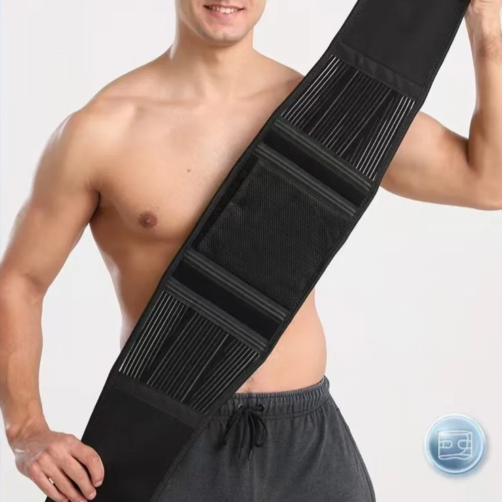 Tirantes de cintura transpirables ajustables, cinturón de soporte antideslizante de 6 soportes, cinturón de soporte Lumbar de malla de 16 agujeros de doble tracción - imagen 5