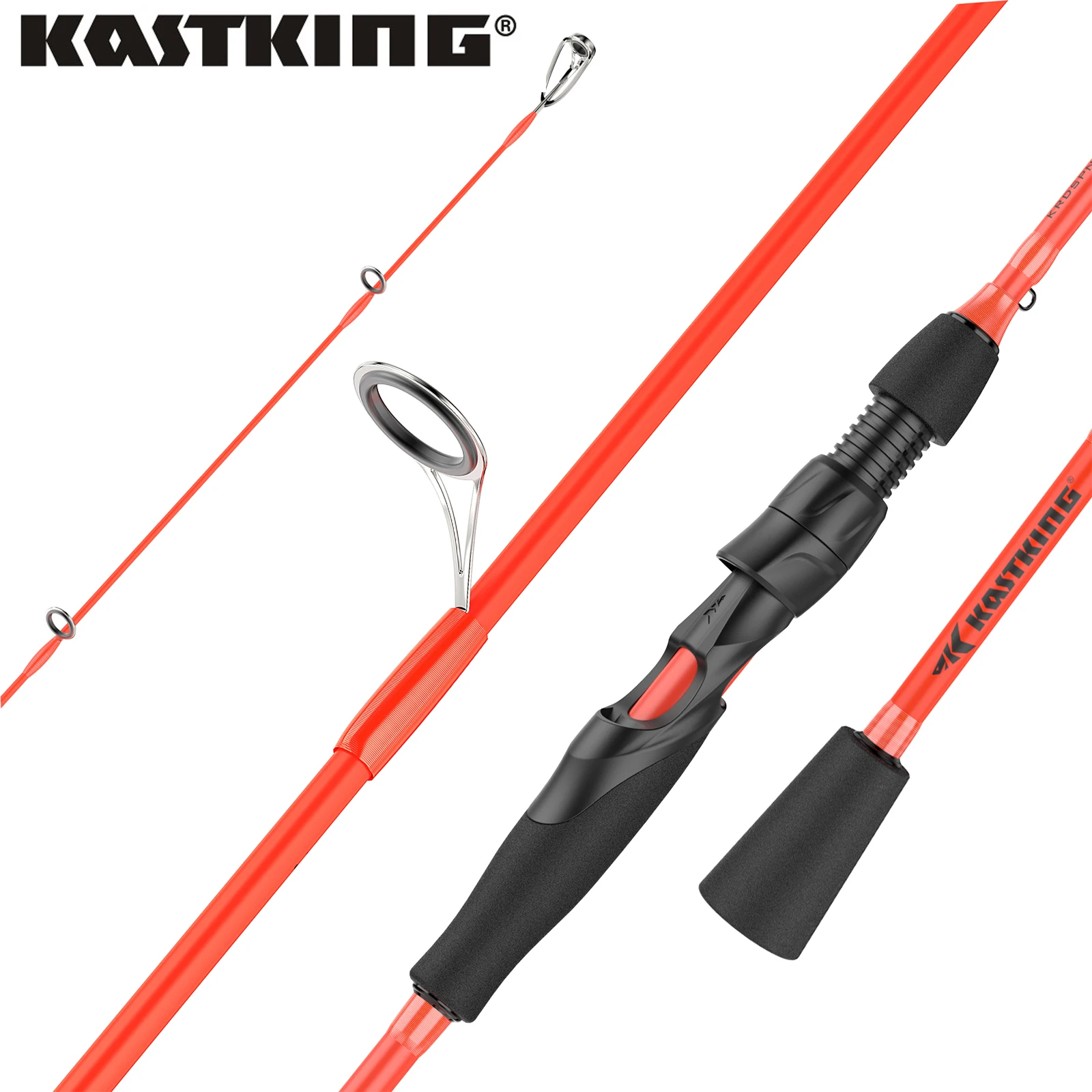 KastKing-cañas de pescar giratorias Royale Charge, ligeras, sensibles y potentes, KastFlex IM6, grafito en blanco - imagen 3
