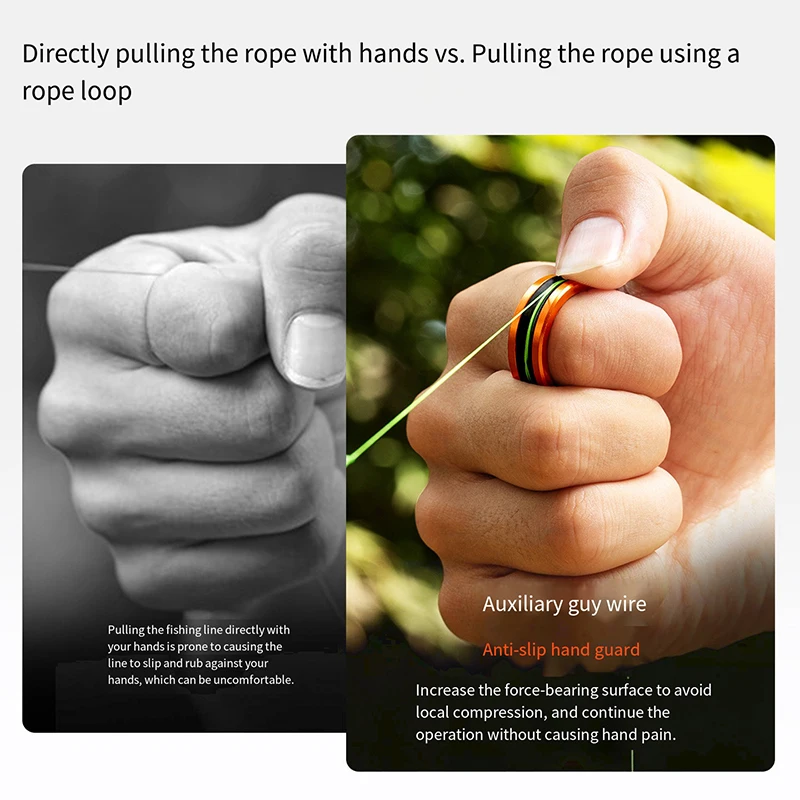 Anillo de cable de aleación, corte de línea rápida, antideslizante, protege las manos/carrete de pesca, apretar el nudo líder, herramientas de pesca, 1 ud./2 uds. - imagen 2