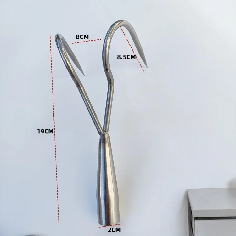 Gancho Gaff de doble cabezal de acero inoxidable, herramienta de pesca en hielo, cabezal de una sola/doble punta, herramienta de pesca salvaje esencial para playa, 1 ud. - imagen 2