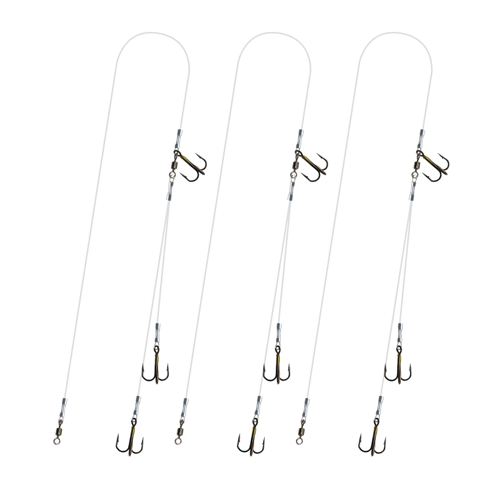 Montaje terminado del aparejo de tres anzuelos