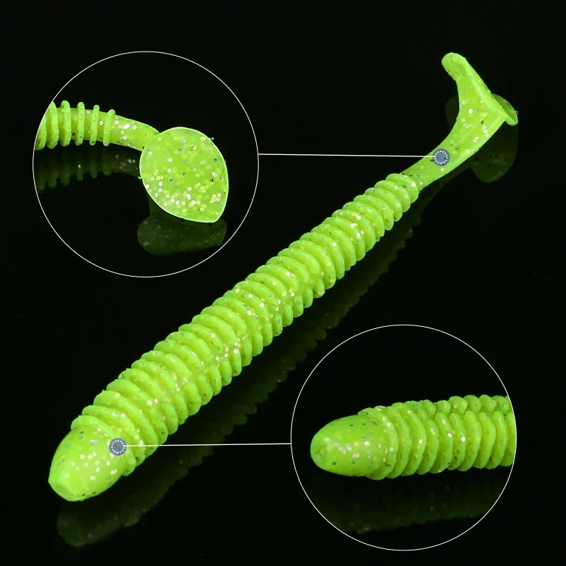 ARDEA-Cebo Artificial de silicona suave, señuelo de pesca con gusanos, Swimbaits, cola en T, lubina, Mosca, 86mm, 3,2g - imagen 5