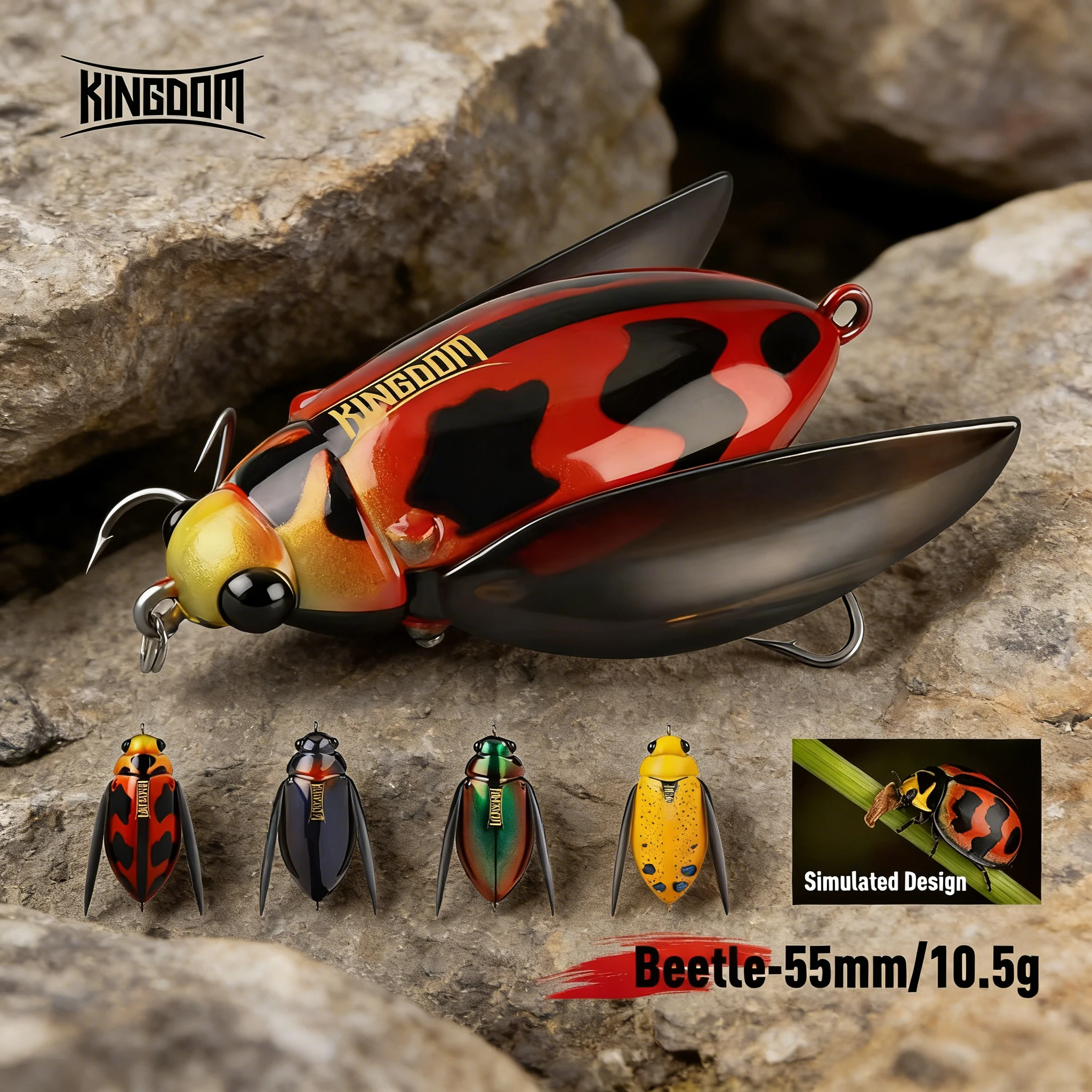 Señuelo de superficie Kingdom GloamWing Beetle con alto ruido - imagen 2