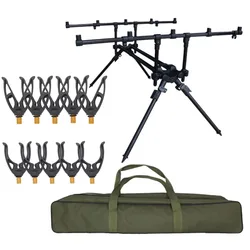 Soporte retráctil ajustable para caña de pescar de carpa, soporte para 5 cañas de pescar, soporte para caña, JS-B5, accesorios de pesca