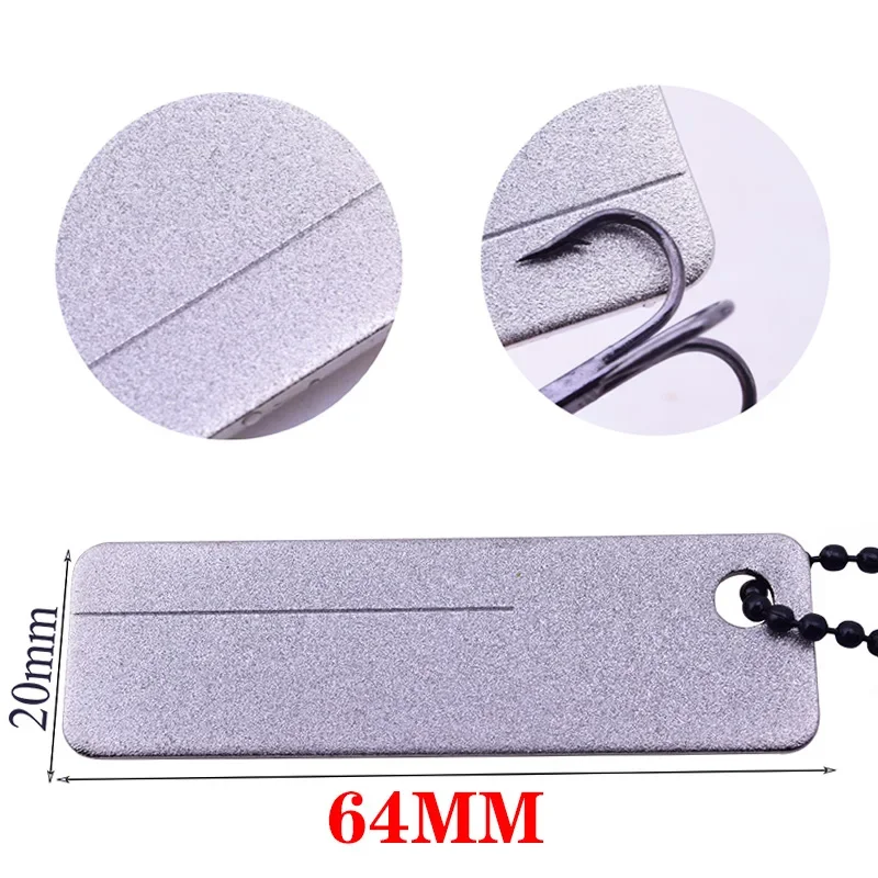 Afilador de anzuelos de pesca de doble ranura para exteriores, lima de anzuelos, molienda gruesa/fina, herramientas de caja de afilado de agudos de diamante, 1 ud. - imagen 3