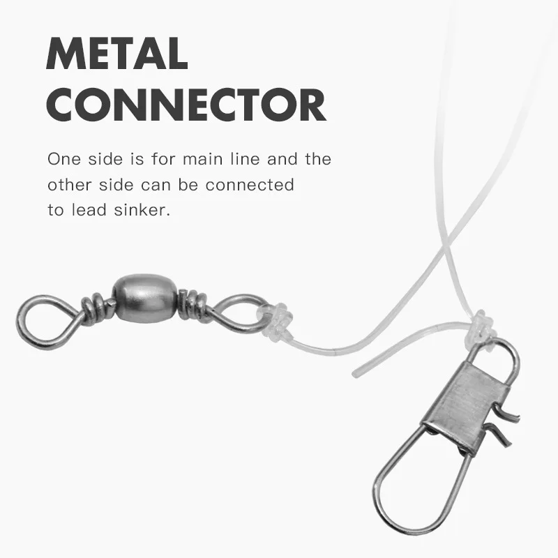 Anzuelo de cuerda de pesca en el océano 1/0 #   Ganchos individuales planos afilados Anguila Sabiki con conector de metal con púas - imagen 5