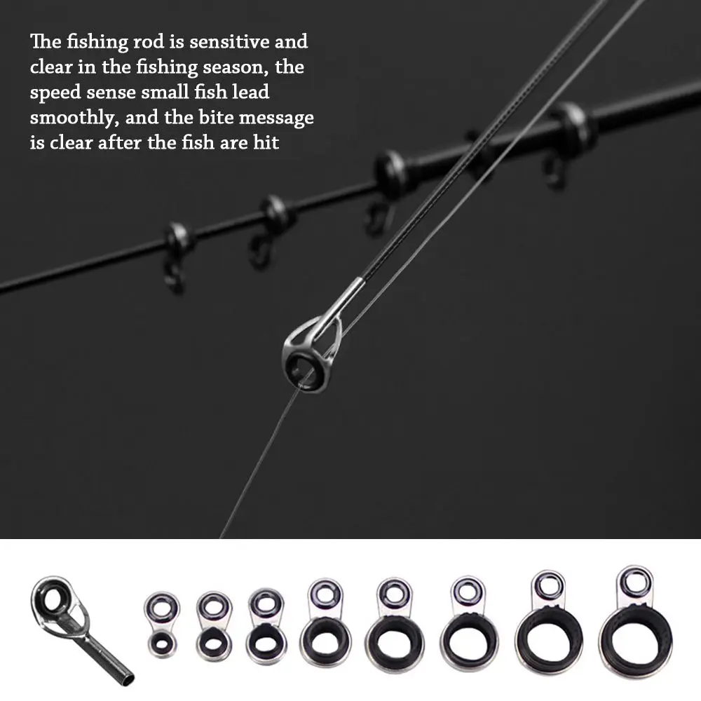 Kit de reparación de punta de anillo de cerámica de ojo de diámetro interno de 7mm-15mm de acero inoxidable de calidad, guía de caña de pescar, accesorios para cajas de aparejos - imagen 3
