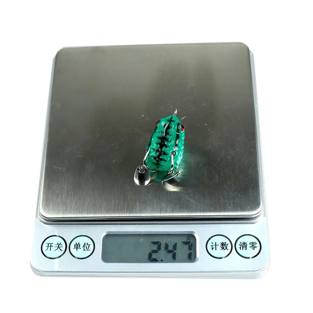 5 uds Boxxed pesca 2,5 cm/2,5g señuelo de rana suave Mini señuelo suave anzuelos dobles cebo Artificial de rana de rayos TopWater - imagen 3