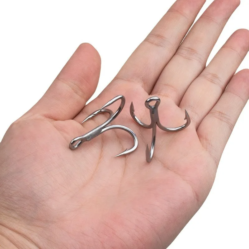 6062 3X 4X 5X 10 unids/bolsa 1 # -14 #   Anzuelo triple híbrido fuerte de alto carbono, 1/0-3/0, gran juego de agua salada, anzuelos triples de pesca fuertes - imagen 5